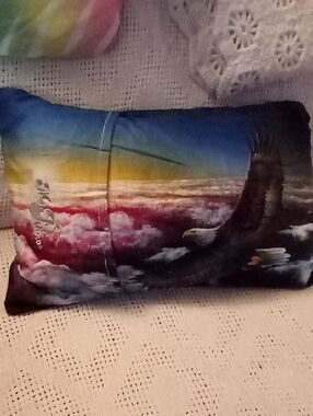 Soaring Eagle Decorative Throw Pillow - Blue, Yellow, Red